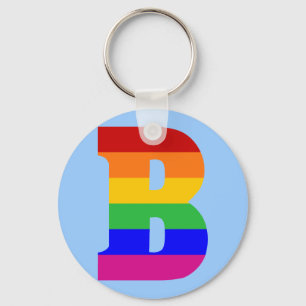 Porte-clés Lettre arc-en-ciel B