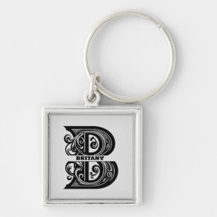Porte-clés Lettre B Monogramme personnalisé