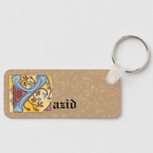 Porte-clés LETTRE BLEUE ET ROUGE LIGNÉE Y rectangulaire