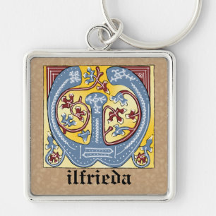 Porte-clés LETTRE BLEUE ET ROUGE MOYENNE W Illuminée