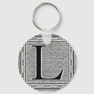Porte-clés Lettre bloc "L" Bois coupé en bois