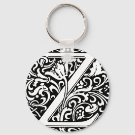 Porte-clés LETTRE Carré Z LETTRE ALPHABET Floral