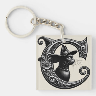 PORTE-CLÉS LETTRE CHATON NOIR CHATON CHATON CHATON CHATON CHA