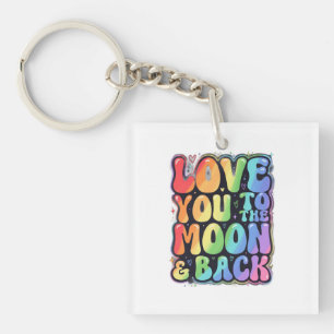 Porte-clés Lettre d'amour arc-en-ciel radieuse