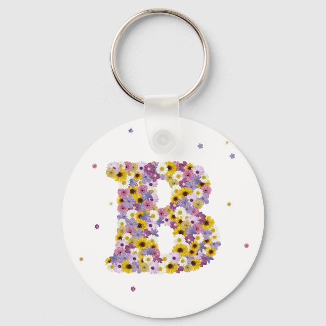 Porte-clés Lettre de fleurs B (Recto)