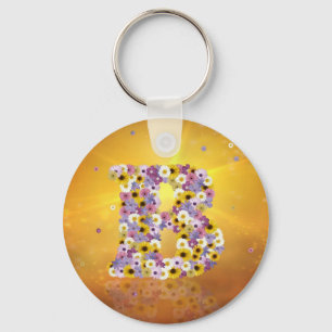 Porte-clés Lettre de fleurs B