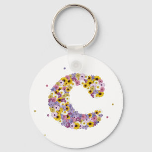 Porte-clés Lettre de fleurs C