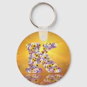 Porte-clés Lettre de fleurs K