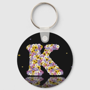 Porte-clés Lettre de fleurs K