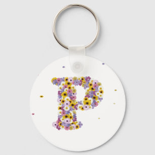 Porte-clés Lettre de fleurs P