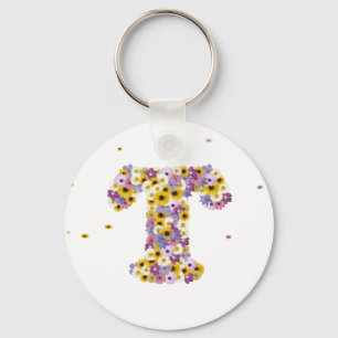 Porte-clés Lettre de fleurs T