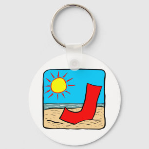 Porte-clés LETTRE D'IDÉES DE Mariage DE PLAGE J