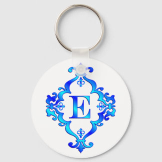 Porte-clés Lettre E bleu