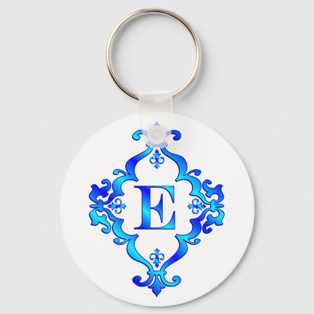Porte-clés Lettre E bleu (Recto)