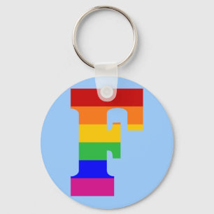 Porte-clés Lettre F arc-en-ciel