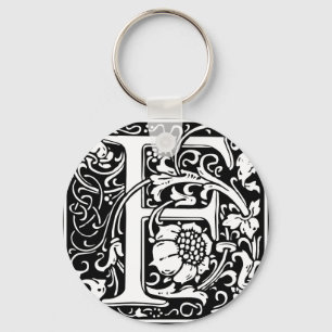 Porte-clés Lettre F Monogramme médiéval Vintage