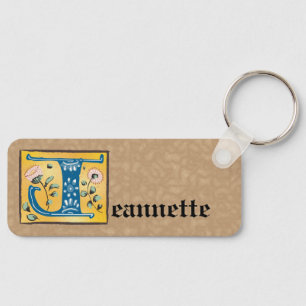 Porte-clés LETTRE Florale MOYENNE ÉCLAIRÉE J MONO