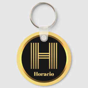 Porte-clés LETTRE H MONOMOGRAPHIQUE D'OR Personnalisée