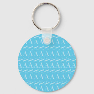 Porte-clés Lettre initiale A, Aqua Blue