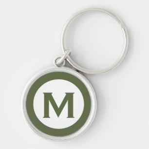 Porte-clés LETTRE INITIALE MONOGRAPHIQUE Moderne Olive