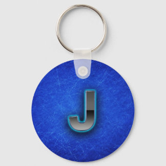 Porte-clés Lettre J - édition bleu néon