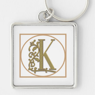 Porte-clés LETTRE K MONOGRAM Beau Mariage Nouveau Accueil Cad