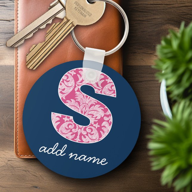 PORTE-CLÉS LETTRE MONOGRAPHIQUE MONOGRAPHIQUE S (Personalized Keychain - Modern Monogram)