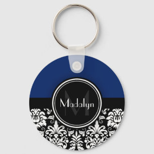 Porte-clés LETTRE MONOGRAPHIQUE NOIR BLANC DE LA Marine