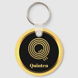 Porte-clés Lettre Q or monogramme personnalisée