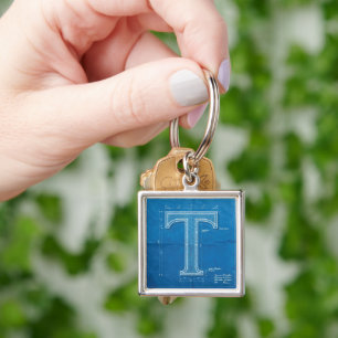 Porte-clés Lettre T Monogramme de Plan