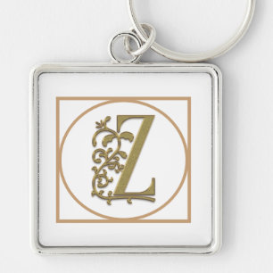 Porte-clés LETTRE Z MONOGRAM Beau Mariage Nouveau Accueil Cad