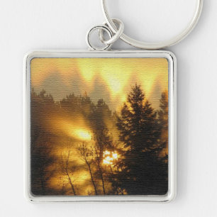 Porte-clés Lever de soleil sur la forêt