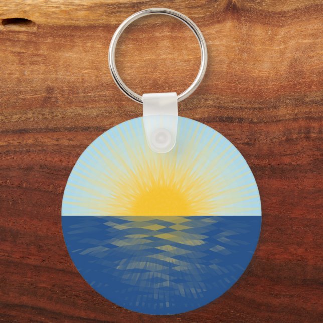 Porte-clés Lever de soleil sur l'océan Nouveaux débuts (Recto)