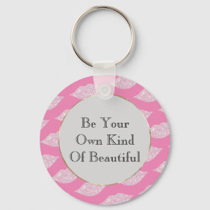 Porte-clés Lèvres Diamantes Blanches Gris Rose