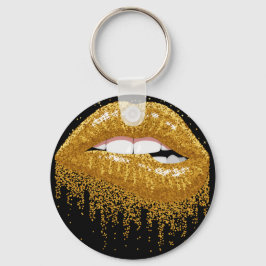 Porte-clés Lèvres en or