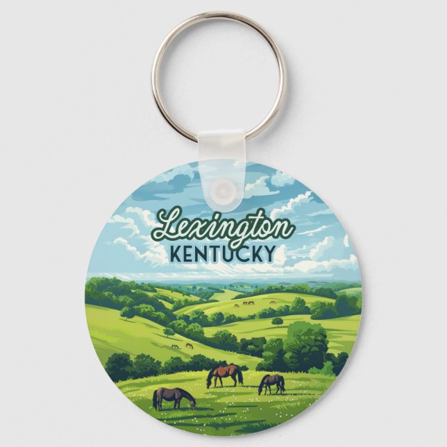 Porte-clés Lexington Kentucky Horloges Bluegrass Fermes Vinta (Recto)