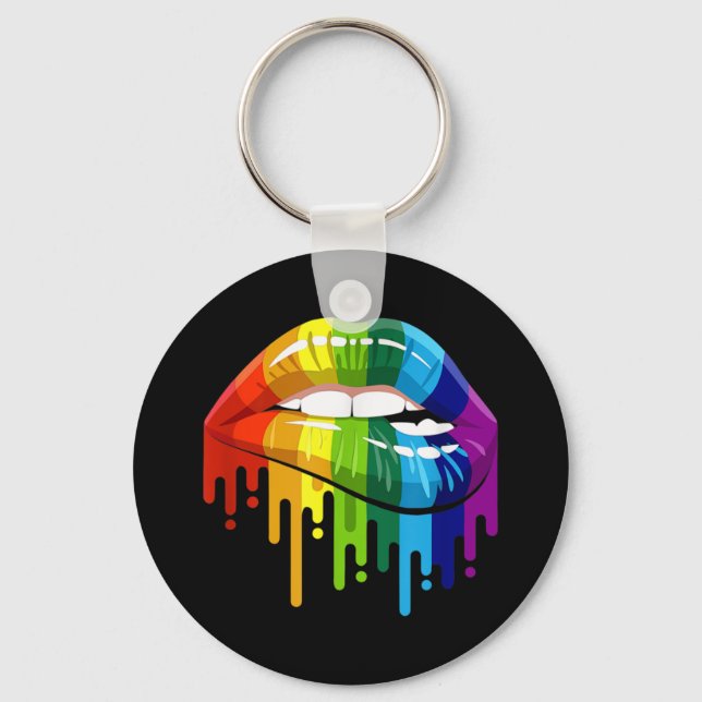 Porte-clés LGBT Rainbow Lip Gay pride (Recto)