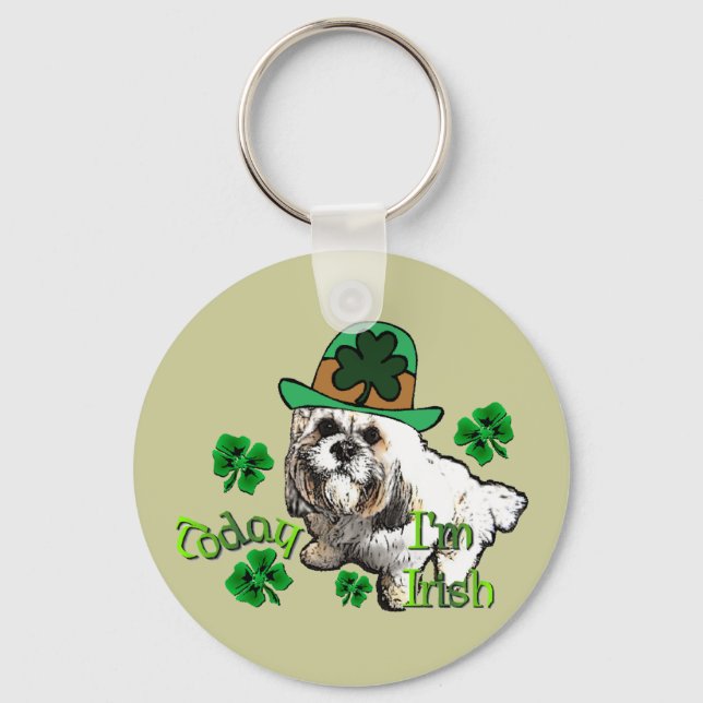 Porte-clés Lhasa Apso la Saint-Patrick (Recto)