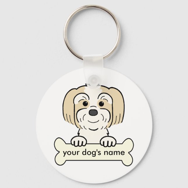 Porte-clés Lhasa Apso personnalisé (Recto)
