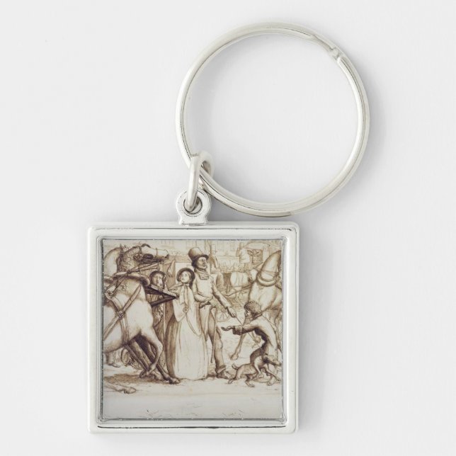 Porte-clés L'homme aveugle, 1853 (stylo, encre, lavage et (Devant)