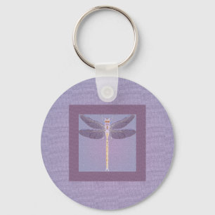 Porte-clés libellule violette