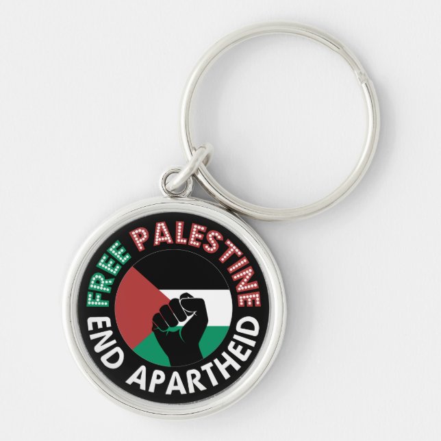Porte-clés Libérez la Palestine mettre fin à l'apartheid Drap (Devant)
