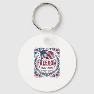 Porte-clés Liberté 1776 Chemise Fleurie Drapeau Patriotique V