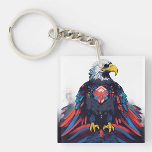Porte-clés Liberté Psychedélique : Aigle Américain en T-Shirt