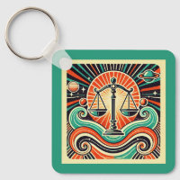 Libra Zodiac Porte - clé Conception rétro