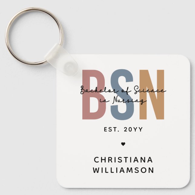 Porte-clés Licence BSN en sciences infirmières sur mesure (Recto)