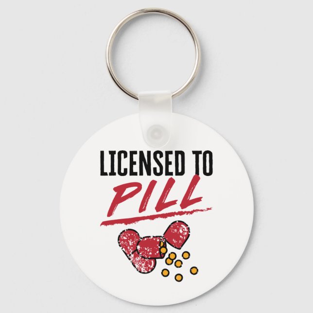 Porte-clés Licence pour la pilule Pharmacien Graduation Grad (Recto)