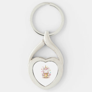 Porte-clés Licorne Amoureuse de Café (1)