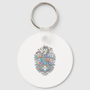 Porte-clés Licorne Baseball Corne Puissance Kawaii Conception