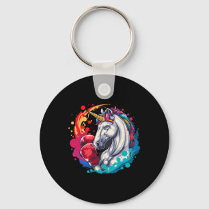 Porte-clés Licorne Boxeuse Avec Gants De Boxe Kickboxing Drôl